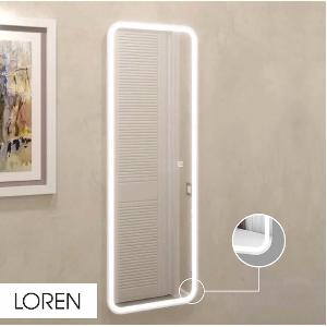 Зеркало Loren LED 45,5х135 ЗЛП445 cенсорный выключатель, многоцветная подсветка, пульт управления