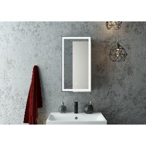 Зеркало-шкаф Mirror black LED 35х65 МВК054 cенсорный выключатель, холодная подсветка, правый