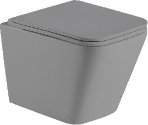 Подвесной унитаз WeltWasser Gelbach 004 MT-GR 34*49 серый матовый безободковый с крышкой-сиденьем микролифт Slim
