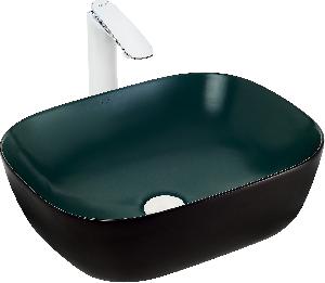 Накладная раковина WeltWasser Elbach M2143 BBG 49*39,5 матовая черно-зеленая