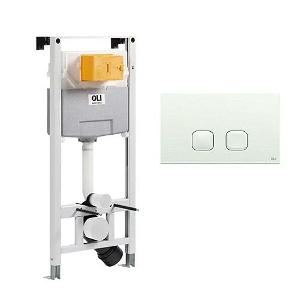 Комплект инсталляция OLI 120 ECO mechanic + кнопка смыва Plain белая 879236mPLO1