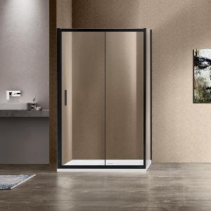 Душевой уголок Garda VSR-1G8014CLB, 140*80, черный, стекло прозрачное