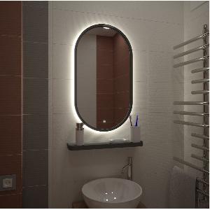 Зеркало Prime Black LED 45х80 ЗЛП1099 cенсорный выключатель, холодная подсветка