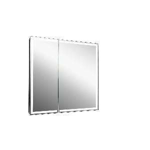 Зеркало-шкаф Mirror Box black LED 80х80 МВК052 с датчиком движения, холодная подсветка