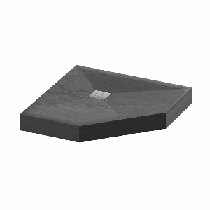 Душевой поддон Grossman Strong трапеция графит GR-S29090D 90*90*12,5 с экраном
