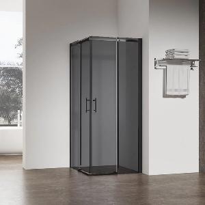 Душевой уголок Veconi Rovigo RV-27B 110х90 профиль черный, стекло тонированное