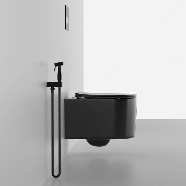 Подвесной унитаз Cerutti Spa Tanaro Aria MB 36,5*49 безободковый с крышкой-сиденьем микролифт Slim, матовый черный Cerutti SPA CT9238
