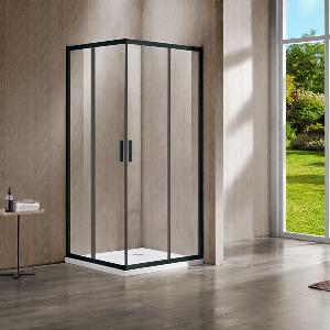 Душевой уголок Garda VSS-1G8011CLB, 110*80, черный, стекло прозрачное