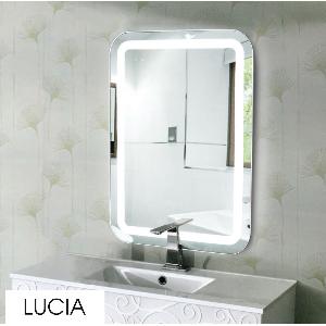 Зеркало Lucia 55х80 ЗЛП109 cенсорный выключатель, холодная LED подсветка c часами
