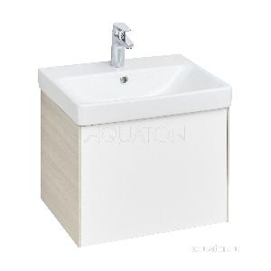 Тумба под раковину AQUATON Асти 55 белый глянец, ясень шимо 1A263101AXD70