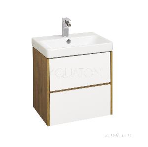 Тумба под раковину AQUATON Сканди 55 белая, дуб рустикальный 1A251701SDZ90