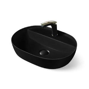 Накладная керамическая раковина Vincea VBS-121MB 50х38 черный матовый