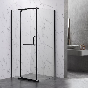 Душевой уголок Veconi Rovigo RV-18B, 90x90x200, черный, стекло прозрачное