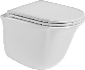 Подвесной унитаз WeltWasser Telbach 004 GL-WT 36*48,5 белый глянец безободковый с крышкой-сиденьем микролифт Slim