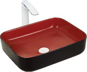Накладная раковина WeltWasser Elbach M2195 MBR 50*39 черная/красная