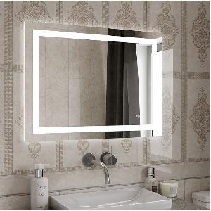 Зеркало Rimini 100х80 ЗЛП230 сенсорный выключатель, холодная LED подсветка с часами