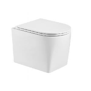 Подвесной унитаз WeltWasser Nesenbach 004 GL-WT 36*52 белый глянец безободковый с крышкой-сиденьем микролифт Slim