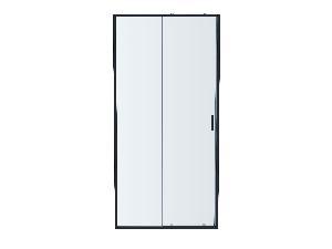 Душевая дверь Aquatek двухэлементная, раздвижная 100x200 черный, стекло прозрачное