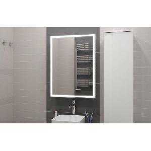 Зеркало-шкаф Allure LED 55х80 МВК003 cенсорный выключатель, холодная подсветка, левый, розетка