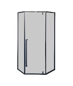 Душевое ограждение Cerutti Spa C3AB 90*90*195 L/R тонированное стекло, профиль черный без поддона