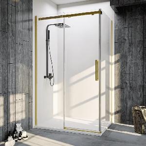 Душевой уголок Veconi Rovigo RV070G 130х80 профиль золото, стекло прозрачное