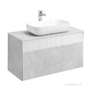 Тумба под раковину AQUATON Марбл 100 слэйт, белый матовый 1A276301MH4C0