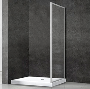 Боковая панель Veconi Rovigo KP08 80х195 стекло прозрачное, профиль хром