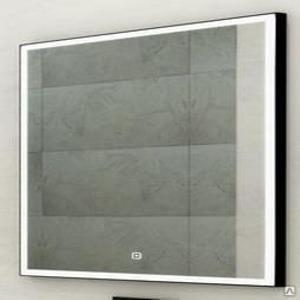 Зеркало Frame BLACK LED 100x70 ЗЛП188, cенсорный выключатель, холодная подсветка, алюминиевый профиль