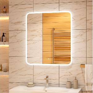 Зеркало Glamour LED 80х90 ЗЛП440 сенсорный выключатель, холодная подсветка