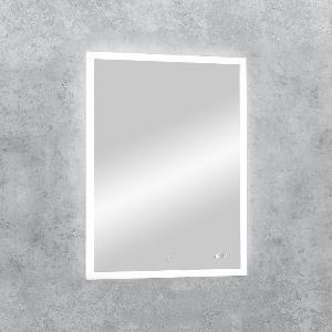 Зеркало Sevilla 60х80 ЗЛП115, cенсорный выключатель, холодная LED подсветка с подогревом и часами
