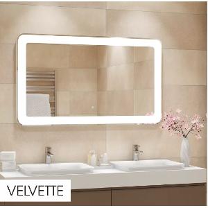 Зеркало Velvette LED 91,5х68,5 ЗЛП165 сенсорный выключатель, холодная подсветка, подогрев