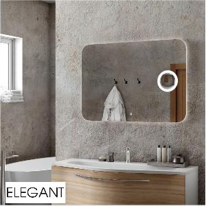 Зеркало Elegant LED 120х70 ЗЛП78 с сенсором, холодная подсветка, с увеличительной линзой