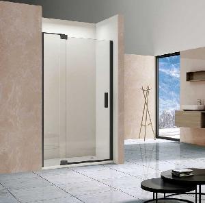 Душевая дверь Vincea Extra VDP-1E1011CLB 100/110х200 распашная, черный, прозрачное стекло