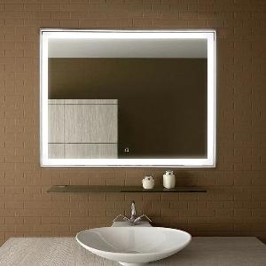 Зеркало Aralia BLACK LED 100x70 ЗЛП1127, cенсорный выключатель, холодная подсветка, алюминиевый профиль