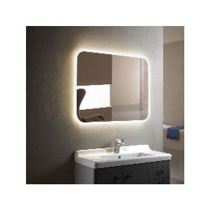Зеркало Demure 90х70 cенсорный выключатель, холодная LED подсветка с часами