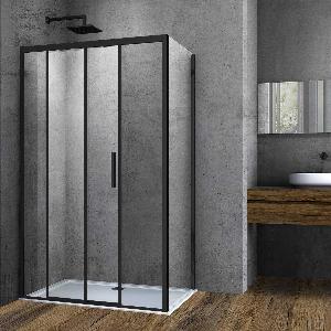 Душевой уголок Soft VSR-3SO9011CLB, 110х90x195, черный, стекло прозрачное
