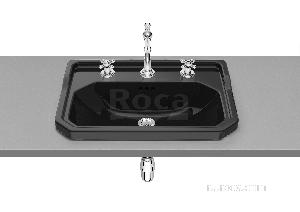 Раковина Roca Carmen накладная 60х45, 3 отверстия для смесителя, черный 3270A5563