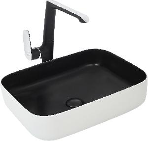Накладная раковина WeltWasser Elbach M2195 WB 50*39 белая/черная