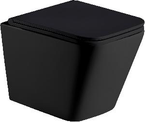 Подвесной унитаз WeltWasser Gelbach 004 MT-BL 34*49 черный матовый безободковый с крышкой-сиденьем микролифт Slim