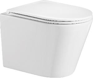 Подвесной унитаз WeltWasser Salzbach 004 GL-WT 35,5*51,5 белый глянец безободковый с крышкой-сиденьем микролифт Slim