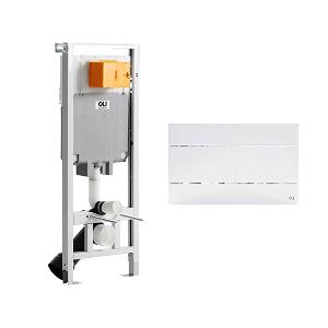 Комплект инсталляция OLI 80 ECO mechanic + кнопка смыва Slim белая 886914SIO1