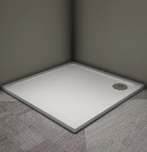 Душевой поддон Veconi Tezeo stone TZ-08, 80x80x3, искусственный камень, белый