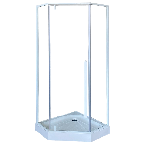 Душевое ограждение Cerutti Spa C3AW 90*90*195 L/R прозрачное стекло, профиль белый, без поддона