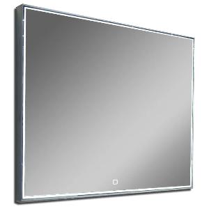 Зеркало Sting Black LED 100х70 ЗЛП104 сенсорный выключатель, холодная подсветка, алюминиевый профиль