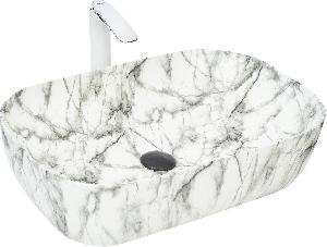 Накладная раковина WeltWasser Elbach 2143P M805 61*40 под мрамор белая с серым