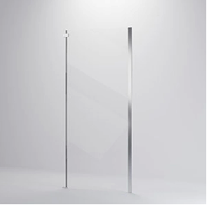 Боковая панель Veconi Rovigo KP06 90х195 стекло прозрачное, профиль хром