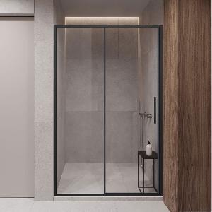 Душевая дверь Slim-U VDS-2SU120CLB, 120, м.черный, стекло прозрачное