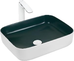 Накладная раковина WeltWasser Elbach M2195 WG 50*39 белая/зеленая