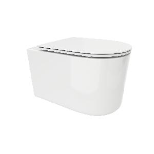 Подвесной унитаз Cerutti Spa Tanaro Aria MW 36,5*49 безободковый с крышкой-сиденьем микролифт Slim, матовый белый CT9236