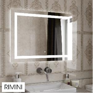 Зеркало Rimini 80х60 ЗЛП167 сенсорный выключатель, холодная LED подсветка, подогрев